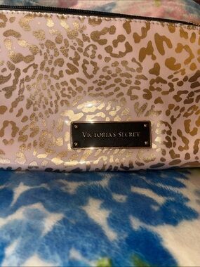 Victoria's Secret Pink with Gold Leopard Cosmetic Pouch